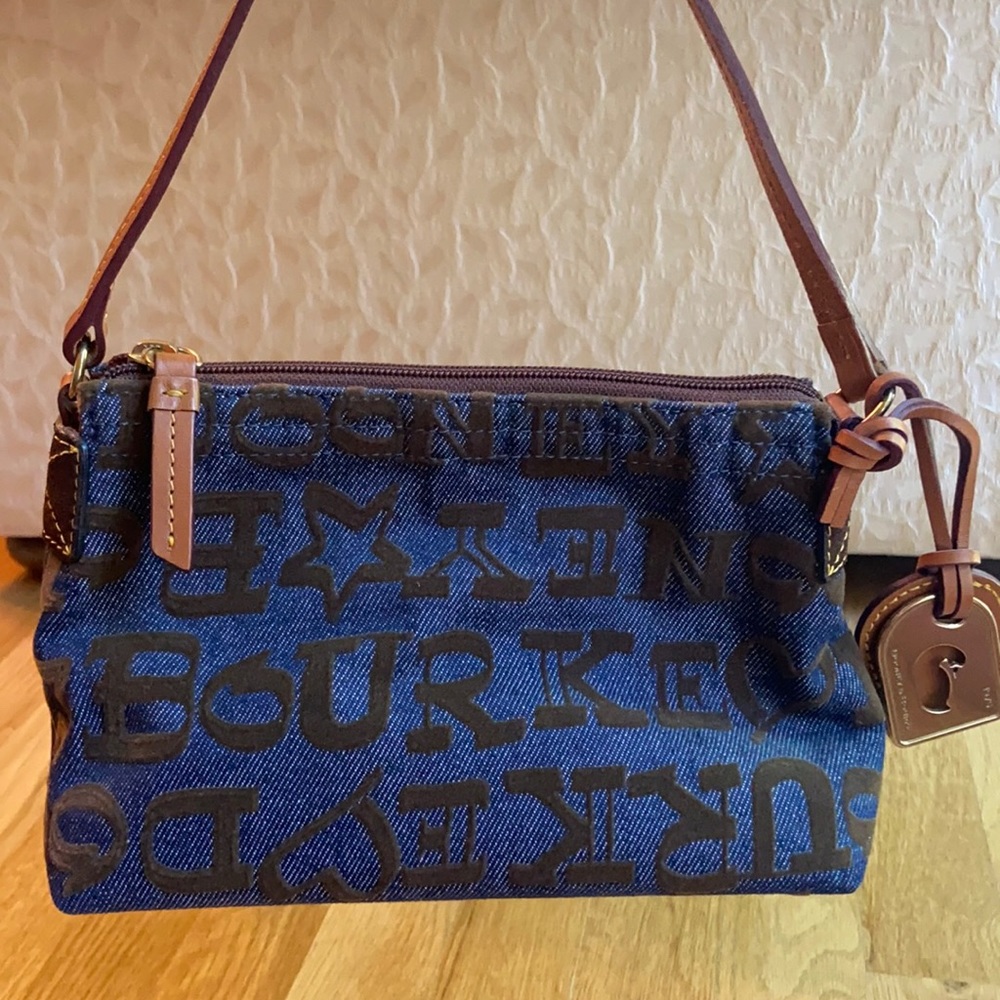 EUC VINTAGE Dooney & Bourke Vintage Denim Brown Velvet Bag